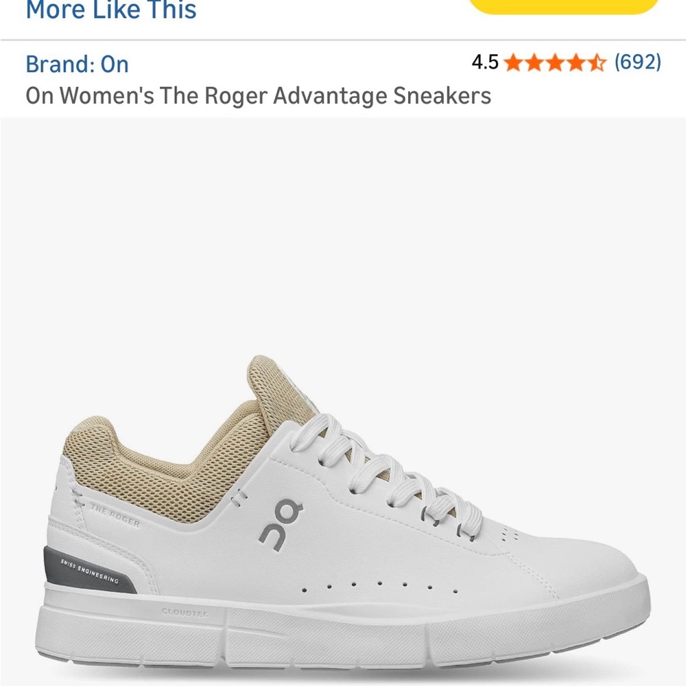 NWOT: White Athletic Sneakers By ON for Women - Casual Comfort